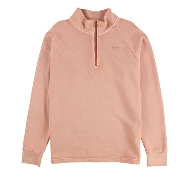 Reebok Mens Half Zip Oversized Sweatshirt, Orange, NWT - Picture 1 of 3